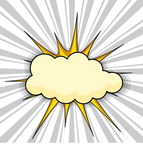 Banner de nube retro Comic Sunburst — Vector de stock