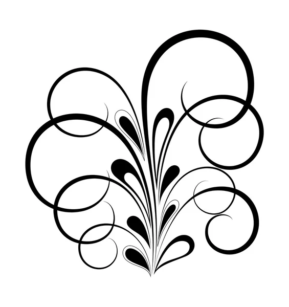 Forma de Flora Negro — Vector de stock