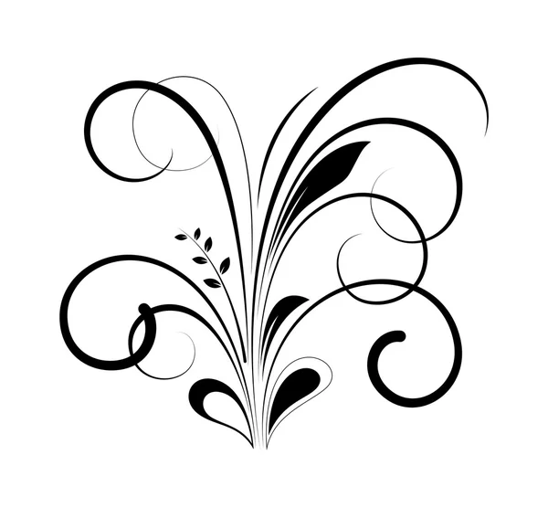 Diseño floral negro — Vector de stock