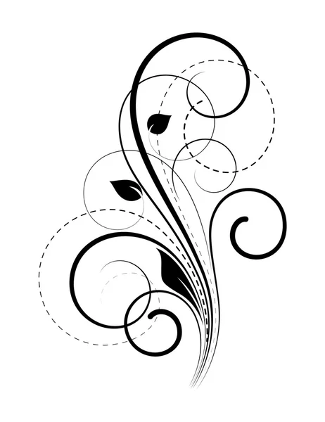 Silueta floral — Vector de stock