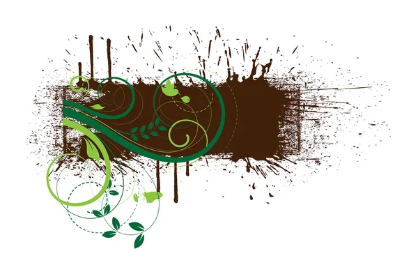 Grunge Floral Splash bannière — Image vectorielle