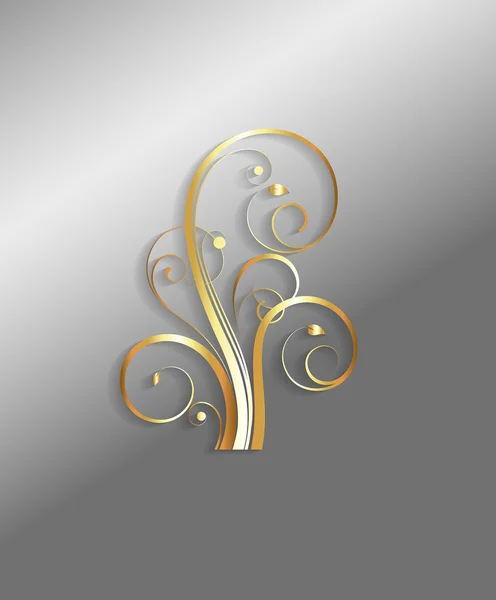 Golden Floral Diseño de Navidad — Vector de stock