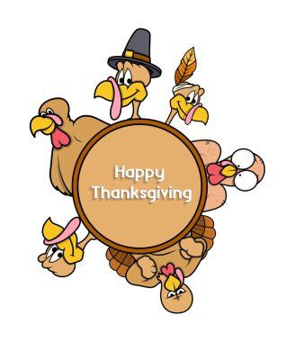 Mutlu Şükran günü Türkiye Banner vektör