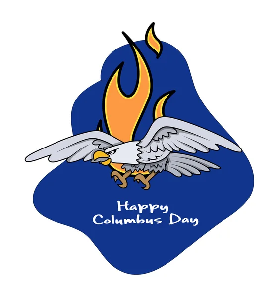 Columbus Day Eagle Bird Vector Character — Stock Vector