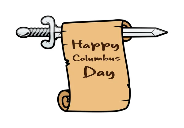 Columbus Day Sword Banner — Stock Vector