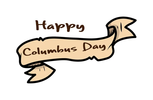 Happy Columbus Day Paper Banner — Stock Vector