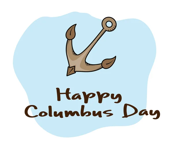Happy Columbus Day Anchor Banner — Stock Vector