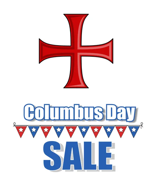 Columbus Day Greeting Banner — Stock Vector