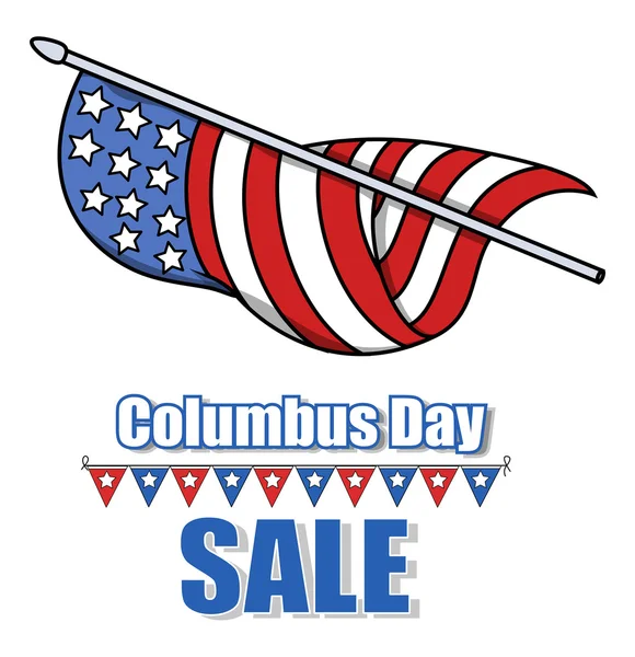 Columbus Day Sale Banner Graphic — Stock Vector