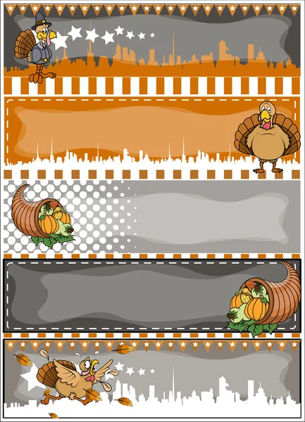 Thanksgiving Day vektor Banners Set — Stock vektor