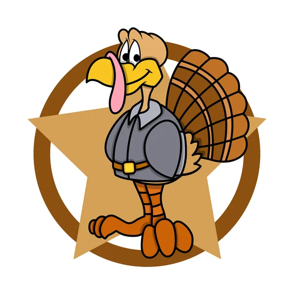 Funny Turkey with Star Graphic — Stock Vector