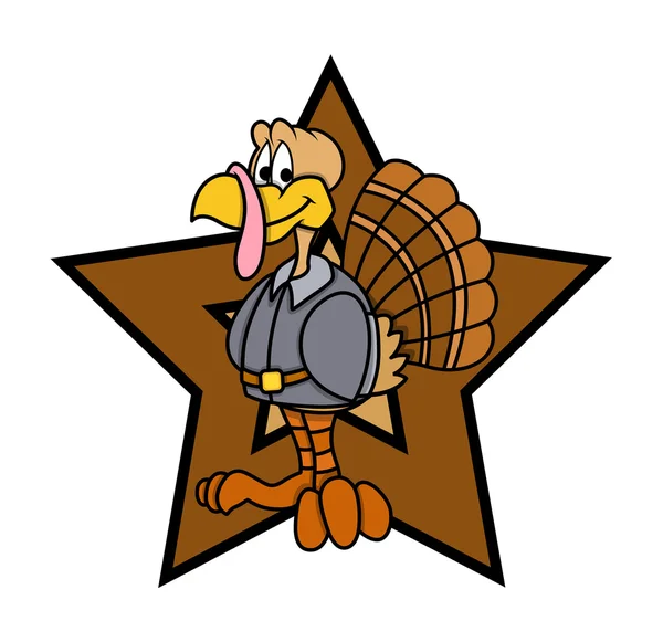 Turkey Bird Retro Star Graphic — Stock Vector