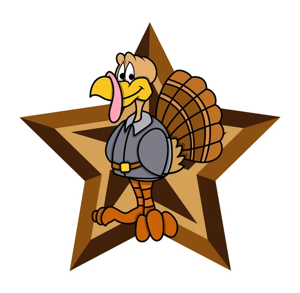 Personaje Retro Star Turkey — Archivo Imágenes Vectoriales