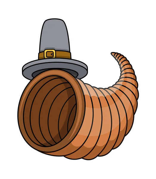 Panier en bois rétro avec chapeau vecteur — Image vectorielle