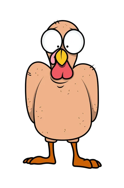 Funny Scared Turkey Bird Character — Stock Vector