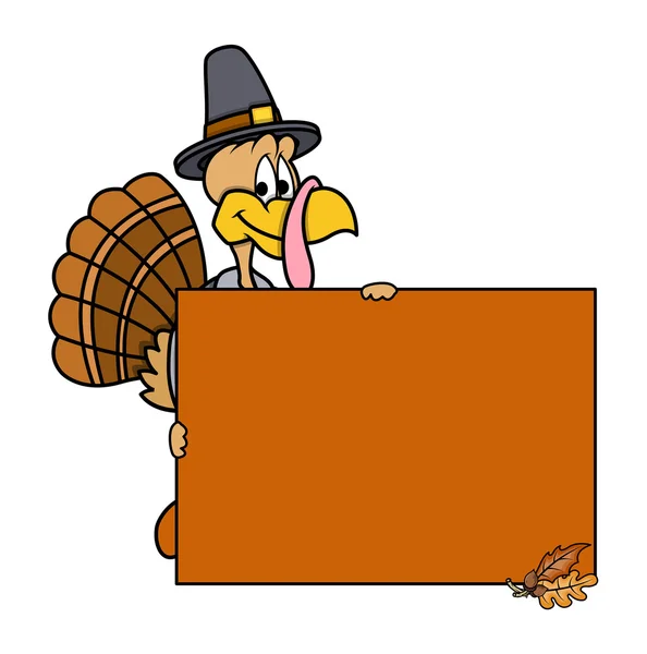 Turkey Bird with Blank Board — Stock Vector