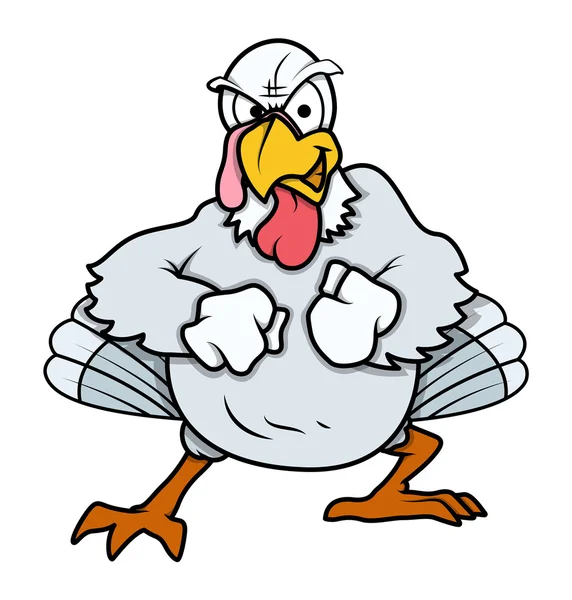 Angry Turkey Bird pronto para lutar — Vetor de Stock