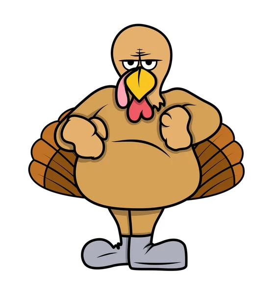 Carácter Angry Turkey Bird — Vector de stock