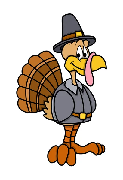 Feliz pavo de dibujos animados — Vector de stock