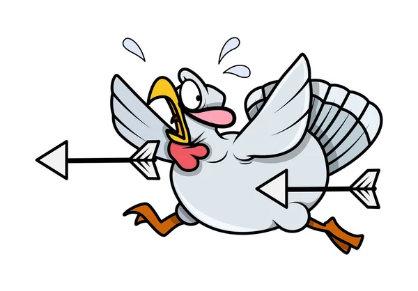 Scared Turkey Bird Running from Arrows Royalty Free Stock Illustrations