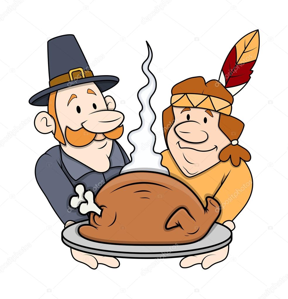 Thanksgiving Day Cartoon Characters Vector Image By C Baavli Vector Stock