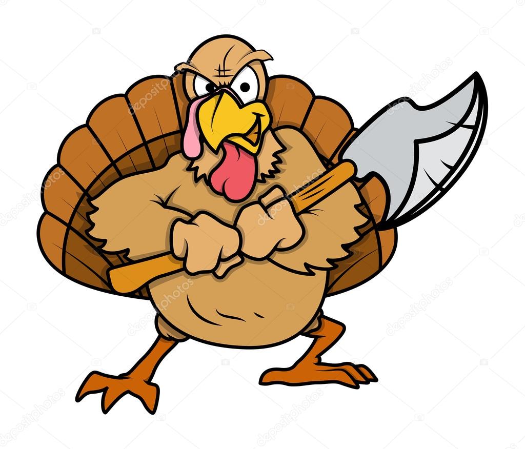 Angry Turkey Bird with Dagger
