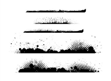 Grunge noktalı ayırıcılar vektörler