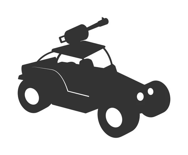 Jeep de chasse avec forme de pistolet — Image vectorielle