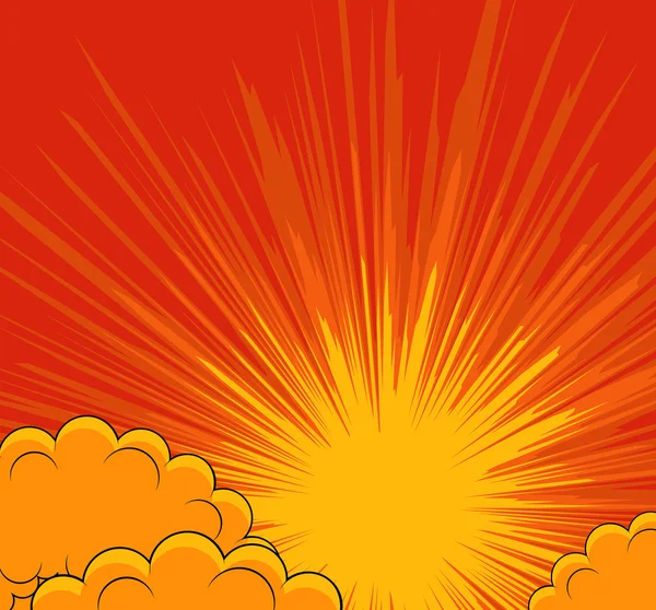 Nuvens Sunburst fundo — Vetor de Stock