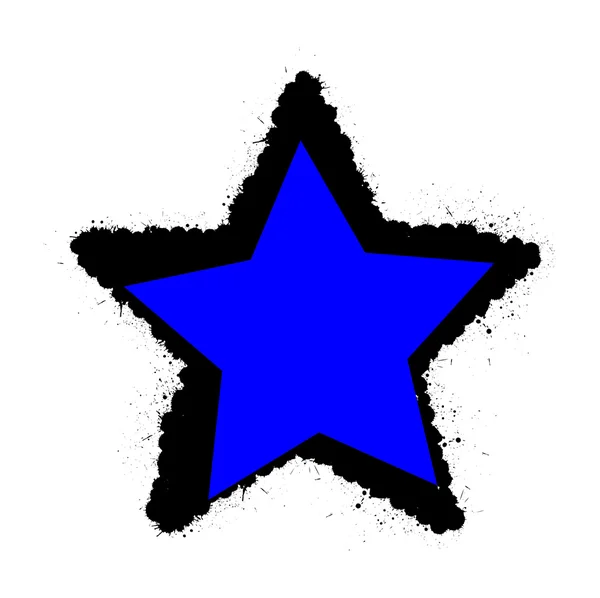 グランジ スプラッシュ ブルー星の形 — ストックベクタ