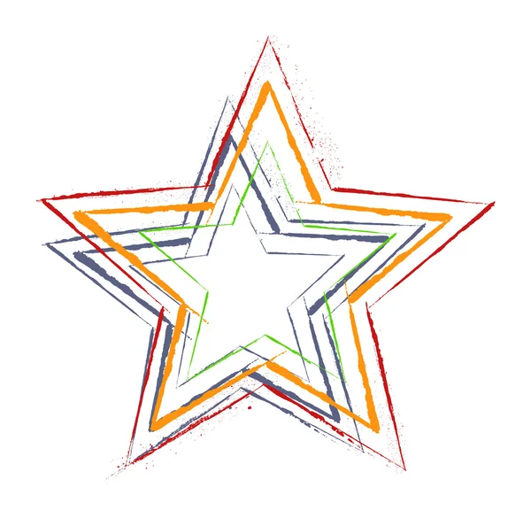 Abstrakt färgade Grunge stjärna ram — Stock vektor