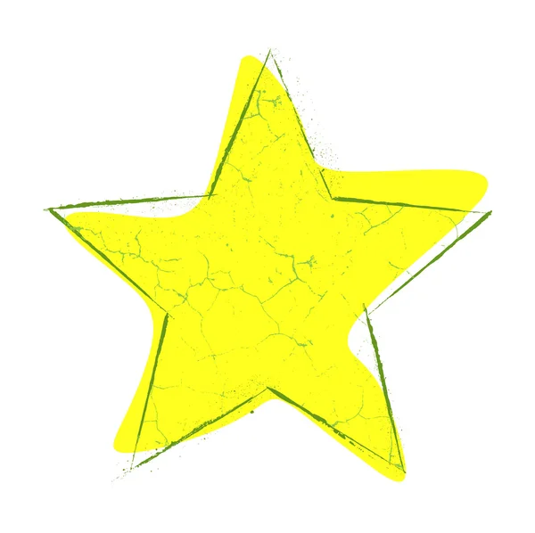 Grunge Yellow Star — Stock Vector