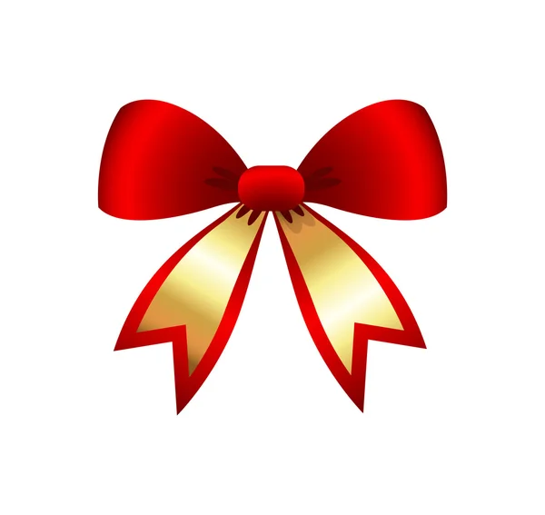 Golden Red Christmas Bow — Stock Vector