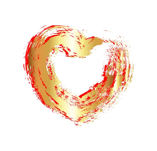 Φόντο Grunge χρυσή καρδιά — Διανυσματικό Αρχείο