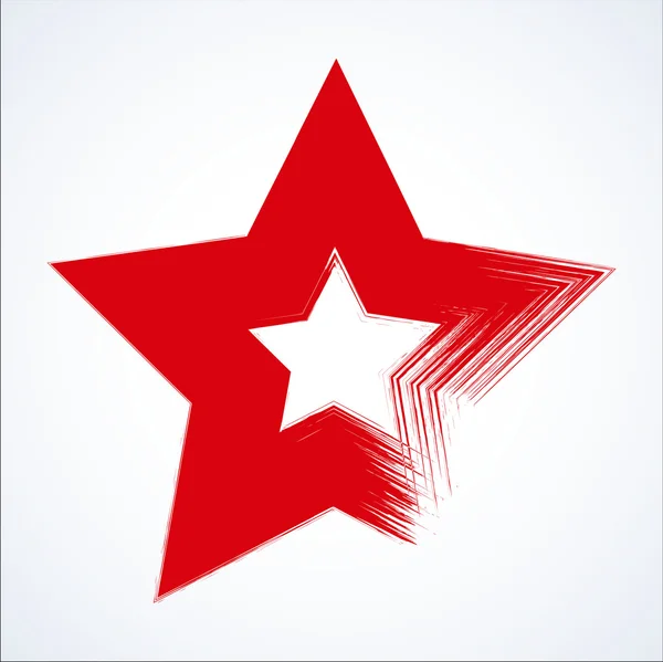 Estrella grunge roja — Vector de stock