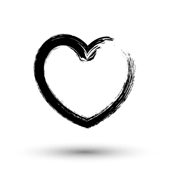 Чорний гранж любов серця — стоковий вектор