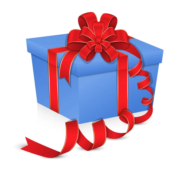 Birthday Gift Box with Ribbon Bow — Stock Vector