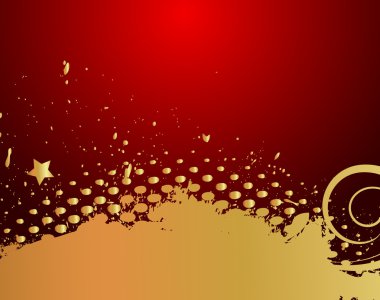 Soyut yarı ton altın çiçek