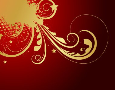 Soyut yarı ton altın çiçek