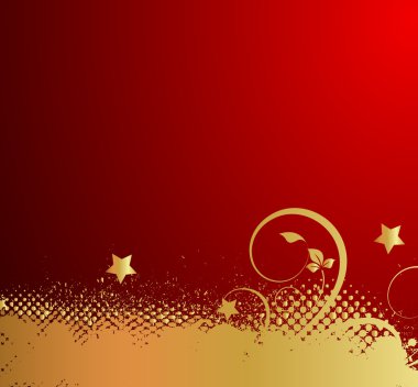 Soyut yarı ton altın çiçek