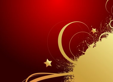 Çiçekli Grunge altın Splash arka plan girdap