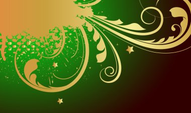 Grunge altın çiçek Patrick'ın gün arka plan