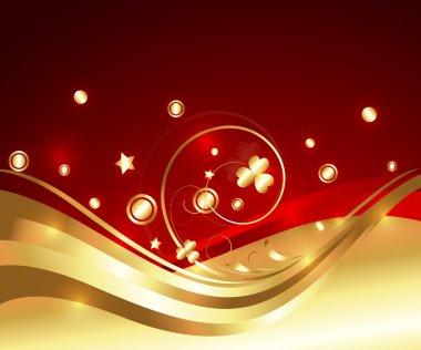 Altın dekoratif çiçek Sparkles arka plan