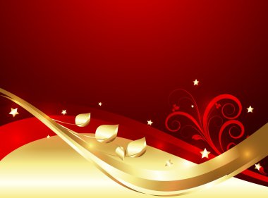 Altın dekoratif çiçek Sparkles arka plan