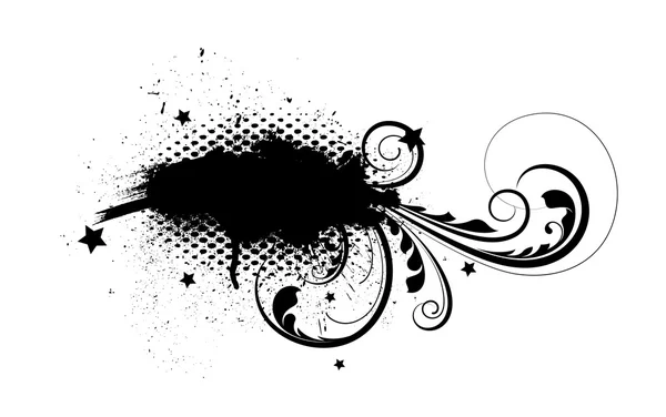 Grunge Flourish Banner de medio tono — Archivo Imágenes Vectoriales