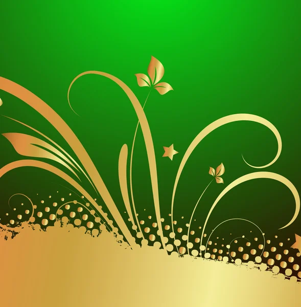 Гранж Золотой цветок День Патрика — стоковый вектор