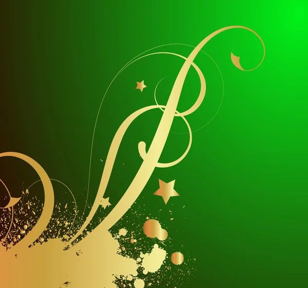 Grunge Golden Floral Patrick's Day Contexte — Image vectorielle