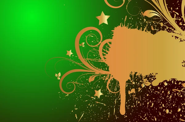 Grunge Golden Floral Patrick's Day Contexte — Image vectorielle