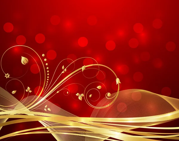 Altın süs dalgalı çiçek arka plan