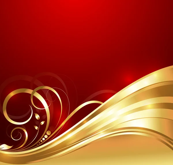 Ondulé Golden Flourish Sparkles Fond — Image vectorielle